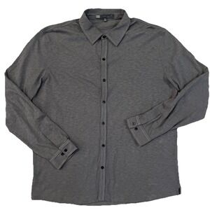 Men's Gray Long-Sleeve Button-Down Shirt